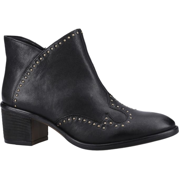 Hush Puppies Waverly Leren Zwarte Damesschoenen