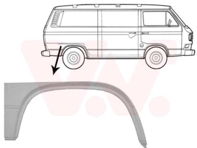 Van Wezel - ACHTER SCHERM VOOR VW TRANSPORTER T3 1979-1992 ARC923437VWAN