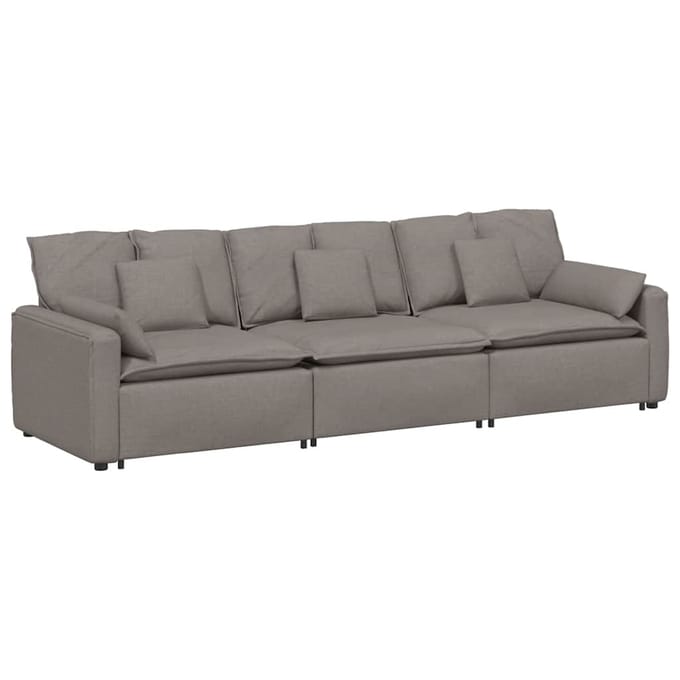 vidaXL - Modulaire - bank - met - kussens - taupe