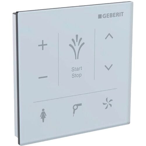 Geberit AquaClean bedieningspaneel wand - 9.3x9.3cm ten behoeve van Aquaclean Tuma Comfort en Mera - glas - wit