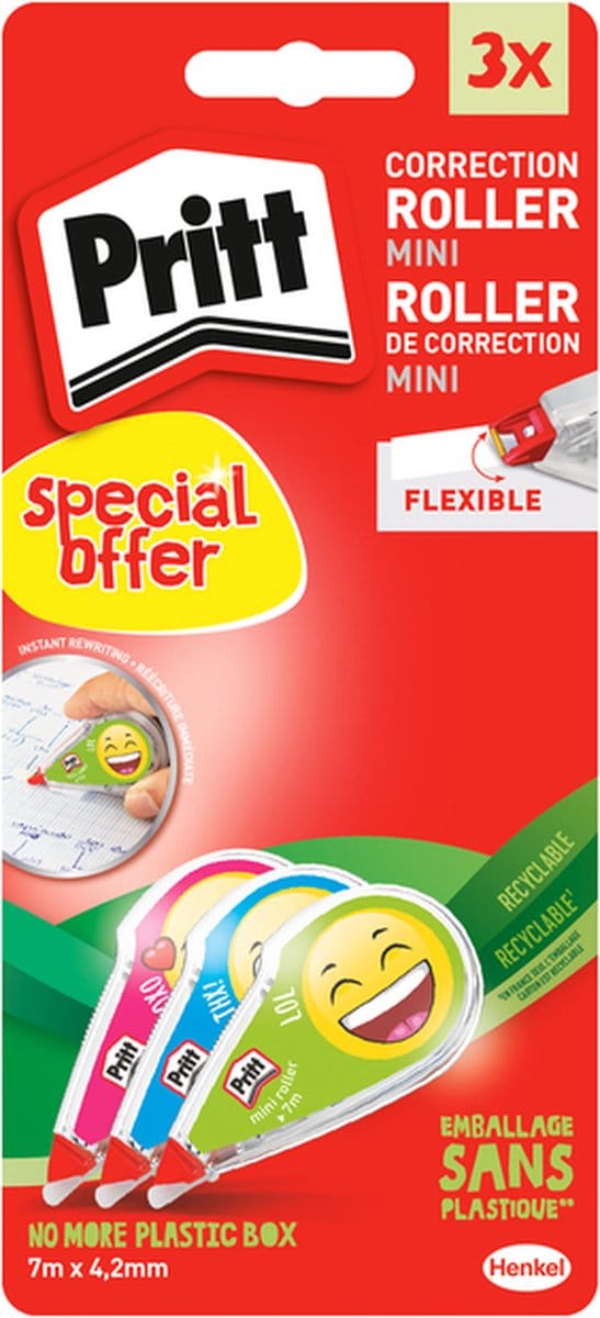 Correctietape pritt mini flex 4.2mm emoji 2+1 | 10 stuks