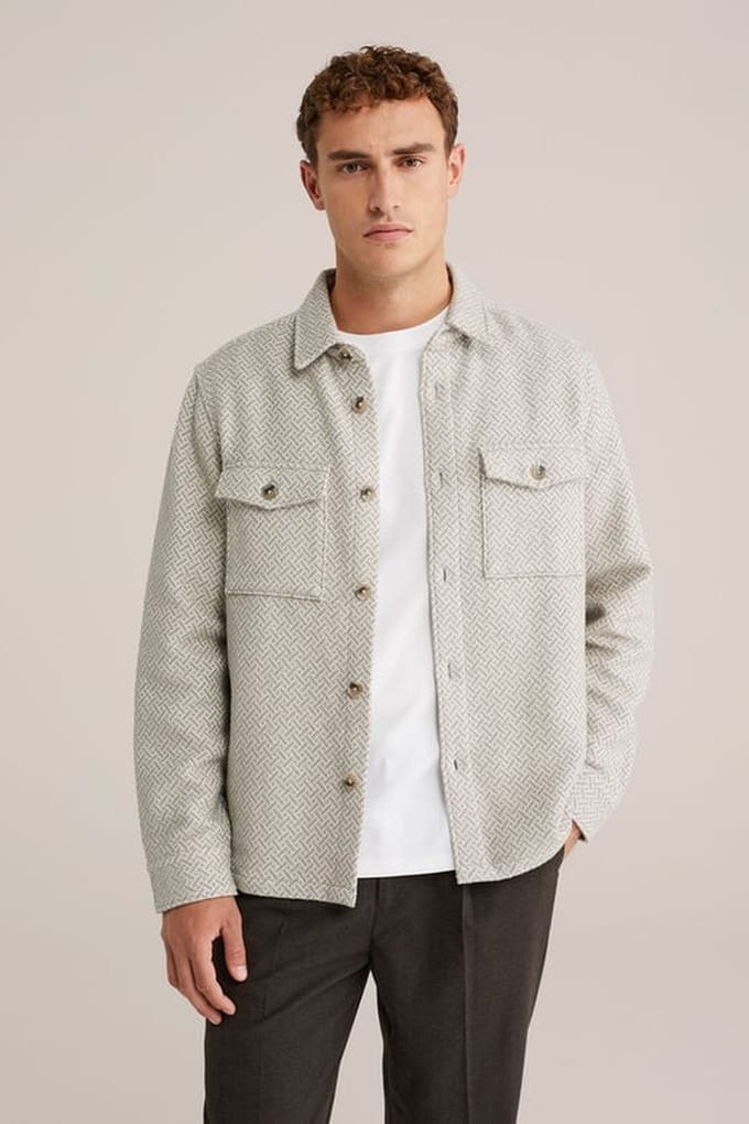 We Fashion Overshirt Light Grey Größe: M | Casual hemden Outlet | Herren | Grau