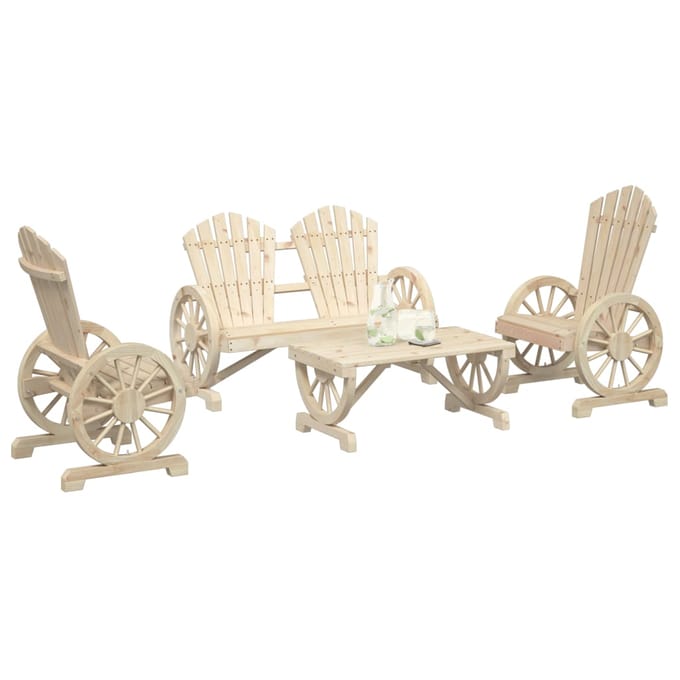 vidaXL - 4-delige - Loungeset - massief - vurenhout