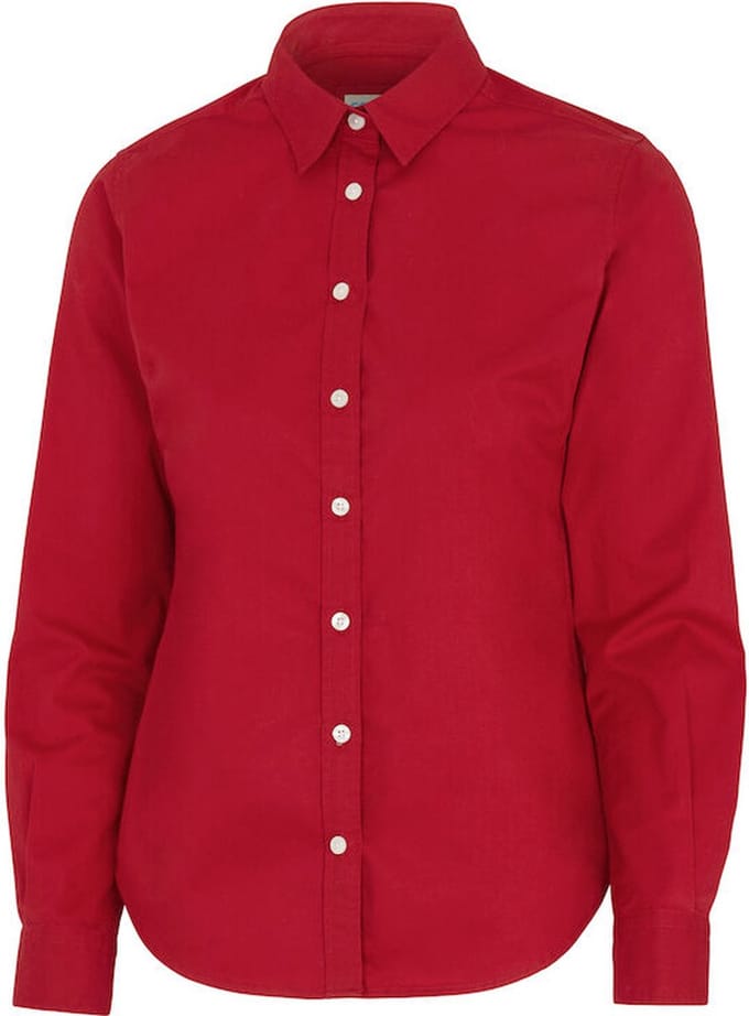 Cottover SHIRT TWILL LADY - GOTS GECERTIFICEERD 141037 - Rood - 36