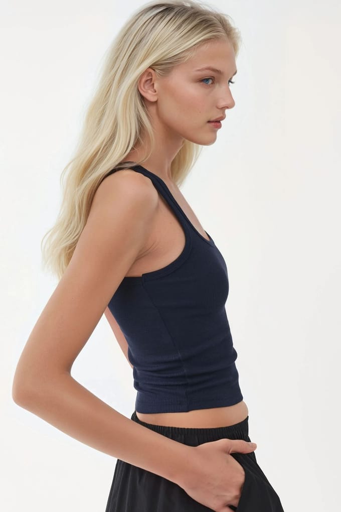 Aansluitende U-hals Gebreide Tanktop