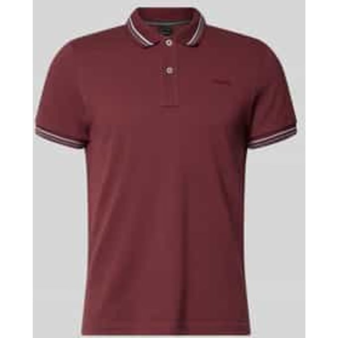 slim fit poloshirt met contraststrepen