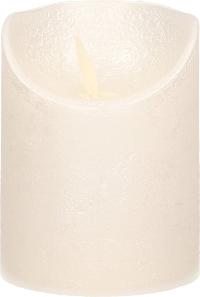 Anna's Collection Stompkaars - LED - parel creme - H10 cm - bewegende vlam - kaars