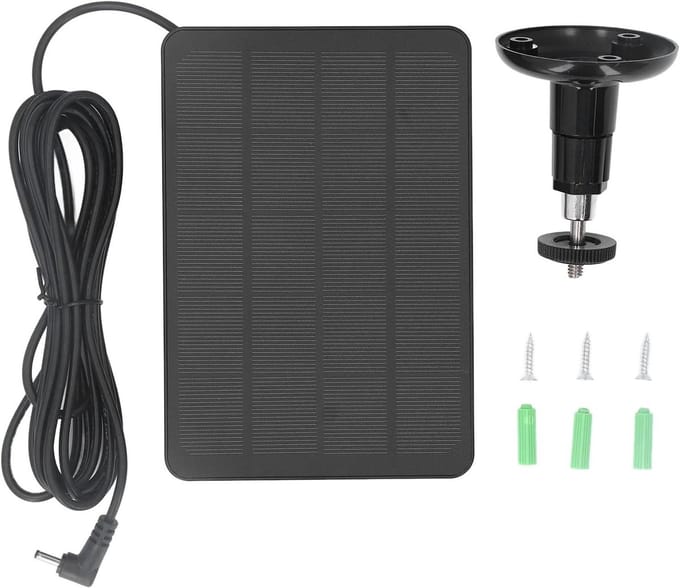 Zonnepaneel Oplader - Continu Vermogen - Camera Energie - Weerbestendig Ontwerp - 10W Vermogen - Zwart