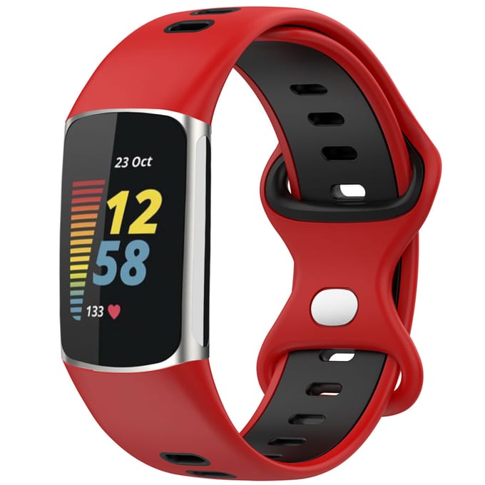 imoshion Siliconen Sport⁺ bandje voor de Fitbit Charge 5 / 6 - Red & Black