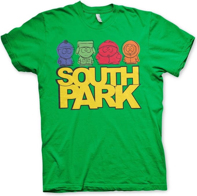 South Park T-shirt met schetsmotief, groen