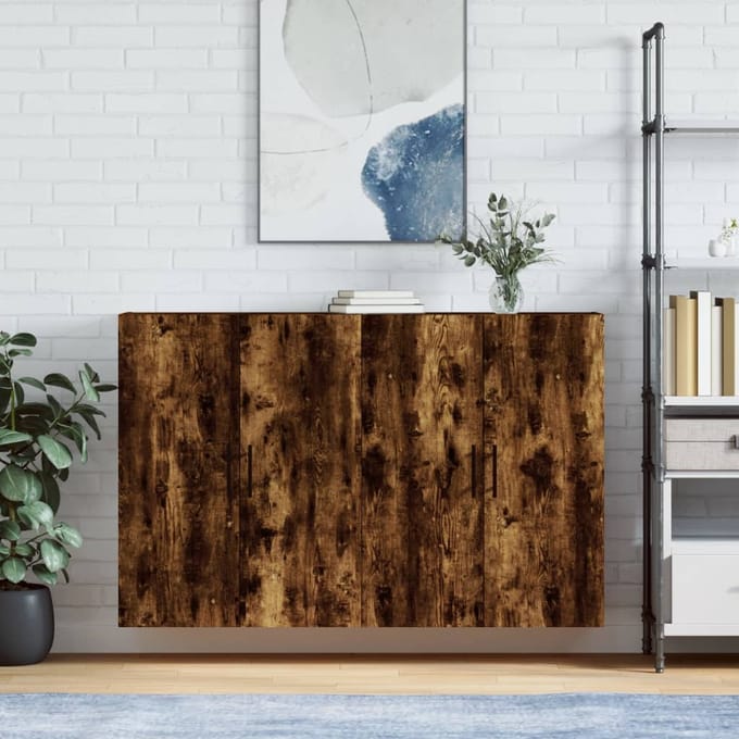 vidaXL - Hangkasten - 2 - st - 69,5x34x90 - cm - gerookt - eikenkleurig