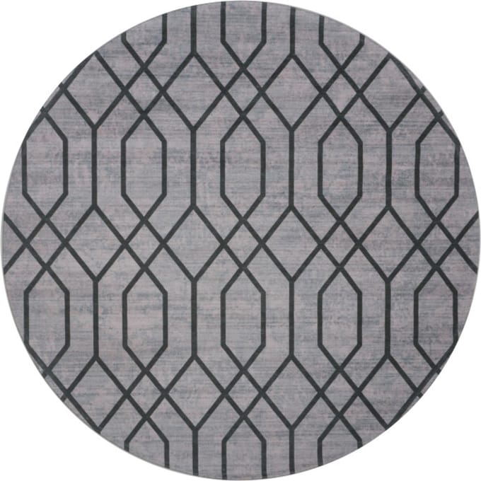 Vloerkleed Pattern Rond Groen ø120 cm - Laagpolig Synthetisch Vloerkleed – Modern / Grafisch Design