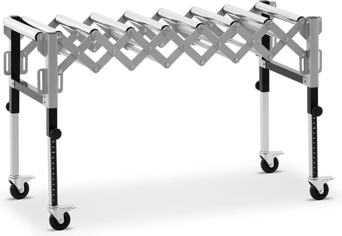 Rollenbaan - 130 kg - 147 cm - 9 rollen - in hoogte verstelbaar - opvouwbaar - MSW