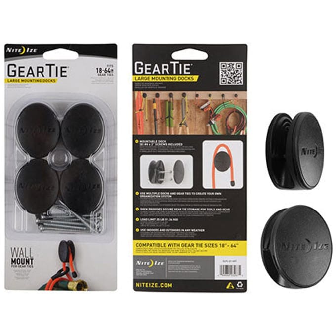 Nite Ize Gear Tie Dockable Puck 4-pack zwart l