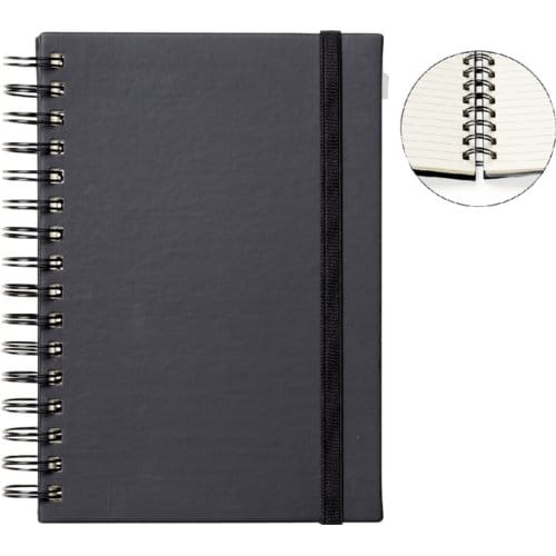 Notitieboek quantore a5 spiraal lijn 192blz 80gr Zwart