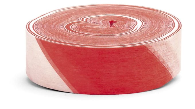 Afbreekbaar markeerband wit/ rood 75mtr.