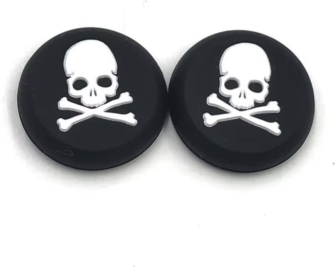Controller gripjes - Thumb Grip - Zwart/Wit - Skull - 1 paar - Game grips - CHPN