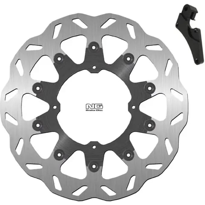 Vlotterende motorremschijfset en steuntje NG Brake Disc Wave 726XK15