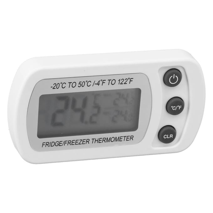 2 stuks Waterdichte Digitale Koelkast Thermometer -20~50 graden Celsius Digitale Vriezer Thermometer Wit gray