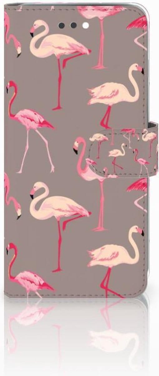 Apple iPhone 7 Plus | 8 Plus Telefoonhoesje met Pasjes Flamingo