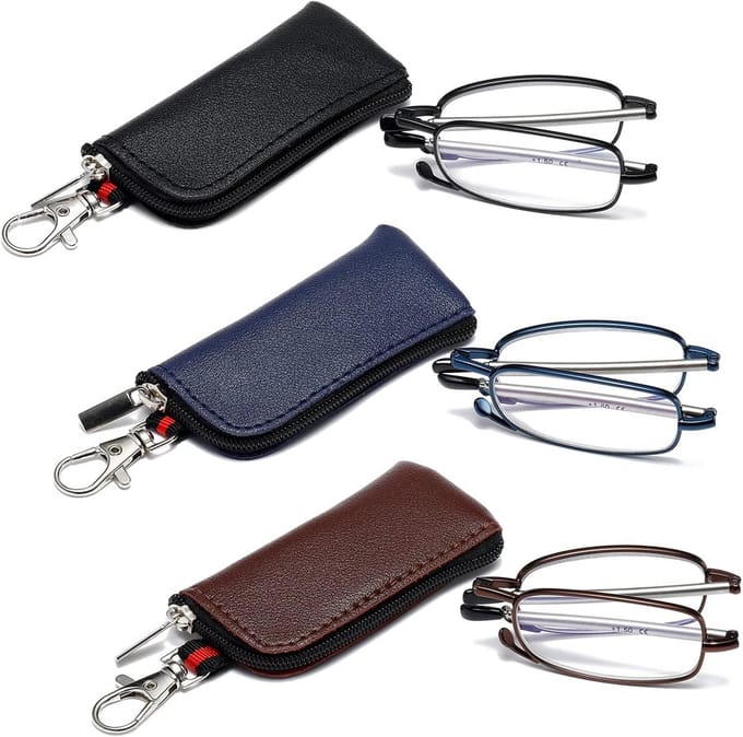 Vouwbare Leesbrillen voor Volwassenen - Compacte Blue Light Blocking Pocket Brillen