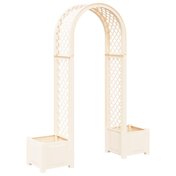 vidaXL - Rozenboog - met - plantenbak - Wit - 168,5 - x - 43 - x - 207 - cm - PP