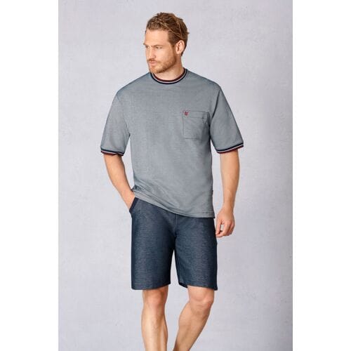 Marine blauwe heren shortama Hajo - Blauw - Maat - 56
