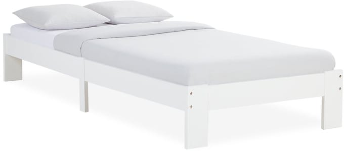 Homestyle4u Eenpersoonsbed - 90x200 cm - Houten bed - Wit