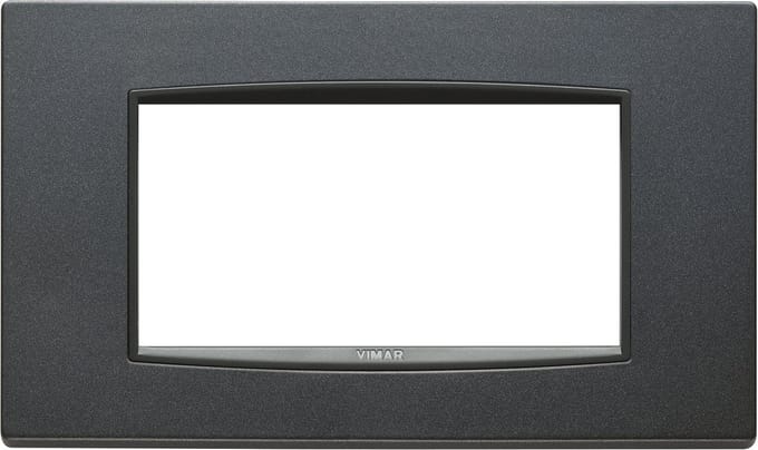Vimar - Afdekplaat - Metaal, Helder Mat Antraciet, 4 Module (VM20654.15)