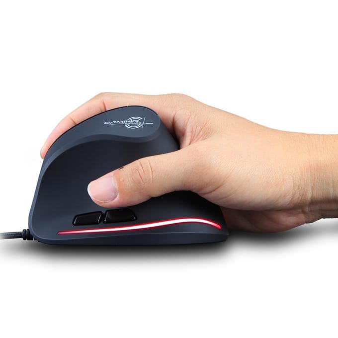 Ergonomie souris de jeu verticale T-20 souris de jeu Portable Rechargeable 4 3200 DPI 4 rvb pour ordinateur Portable PC noir