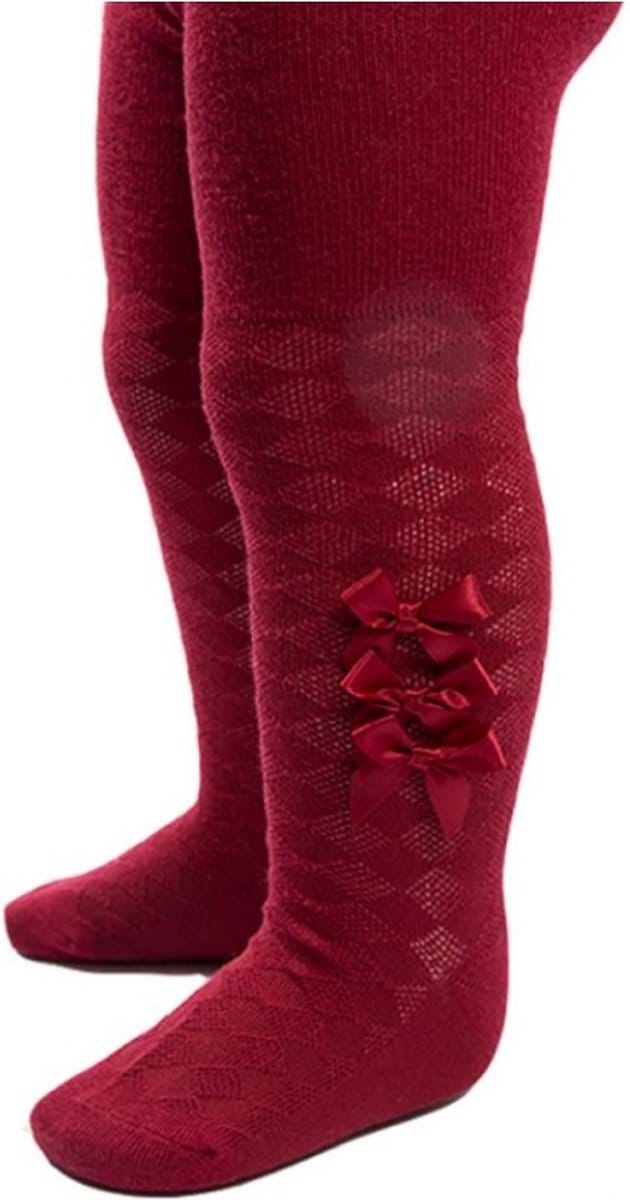 Baby Maillot met Strikjes - Bordeaux Rood - Mt 68
