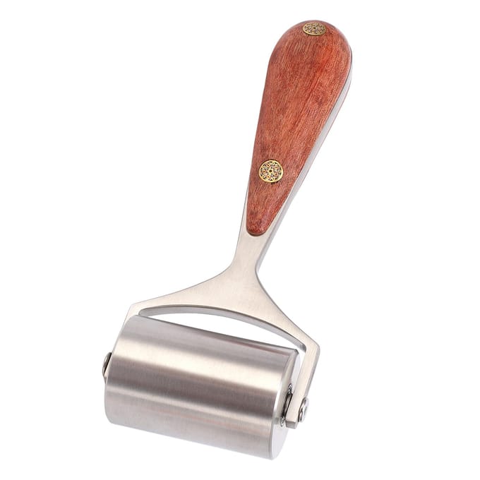 Lederen Roller Slijtvastheid Hoge Hardheid Lederen Pers Randroller DIY Lederen Gereedschap met Hout white
