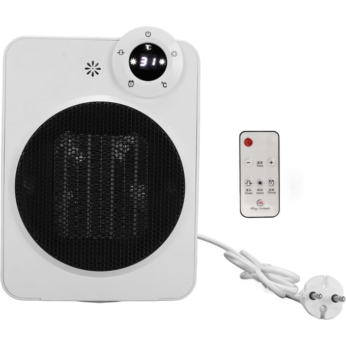 Hondenhokverwarming Snel Verwarmen 3 Snelheden Laag Geluidsniveau Brede Hoek Mini Ruimteverwarming met Afstandsbediening white
