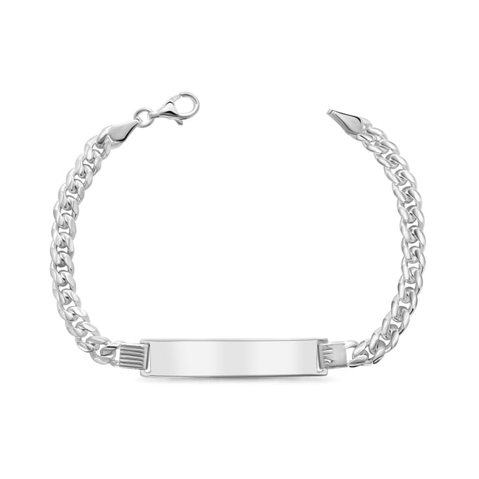 Juwelier Emo - Graveerarmband Gourmet schakel plaat 8.3 mm - 21 cm - Zilver 925