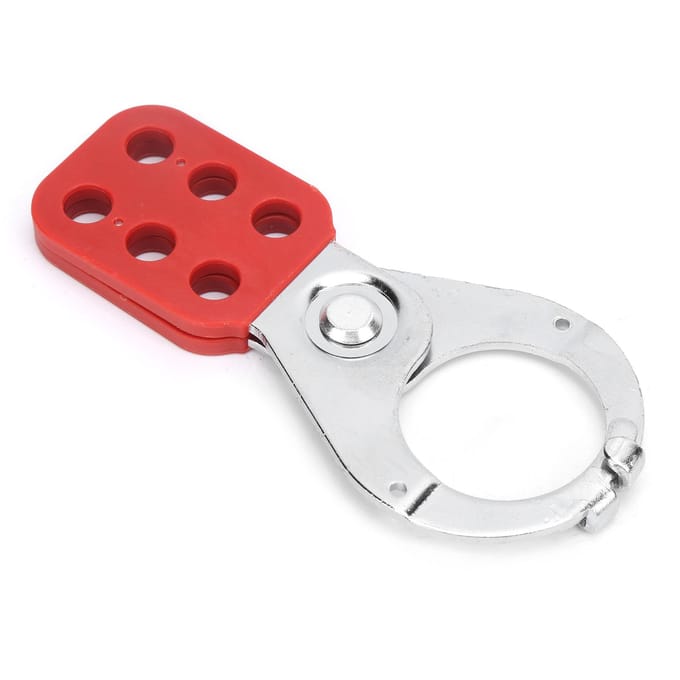 Lockout Hasp Staal Multiplayer Management Slot 6 Gaten Interlock 1.5in Binnendiameter Bek white