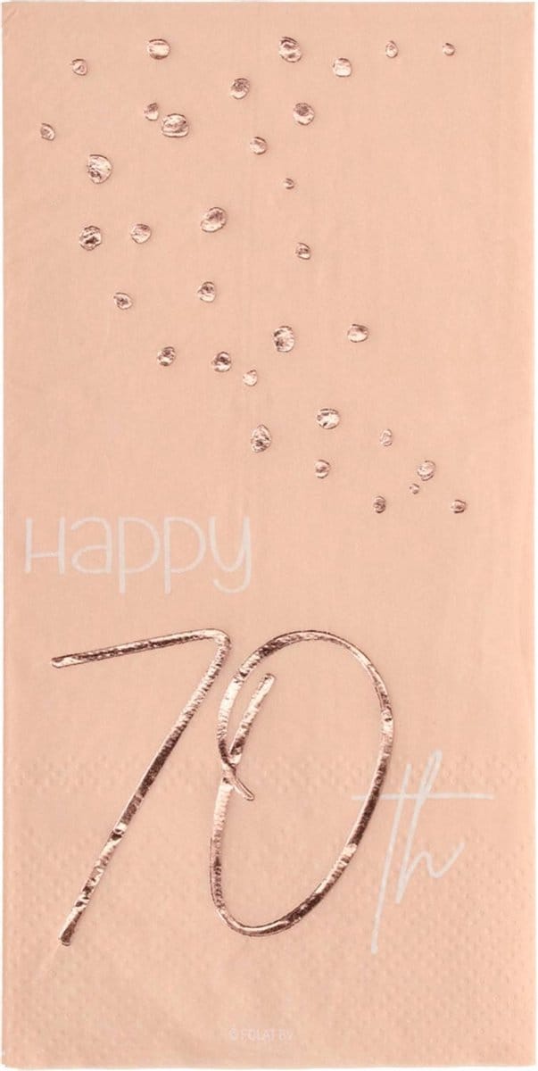 Folat - Servetten - 70 jaar Elegant Lush Blush (10 stuks) - 33 x 33 cm