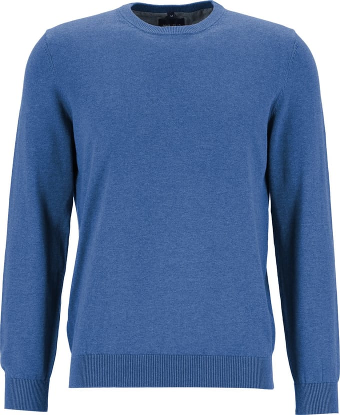 MARVELIS modern fit trui katoen - O-hals - jeansblauw