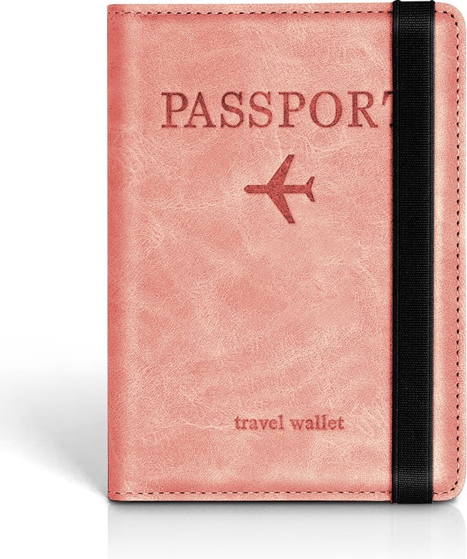 Paspoort hoesje - Paspoorthouder - Paspoort cover - RFID - Kunstleer - Roze