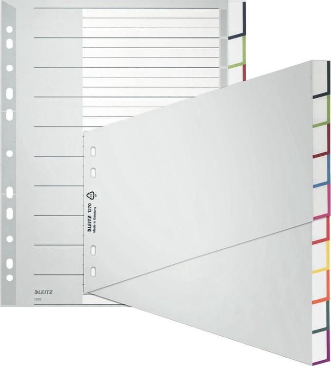 Leitz kunststof registerbladen, blanco, A4 breedformaat, schuin