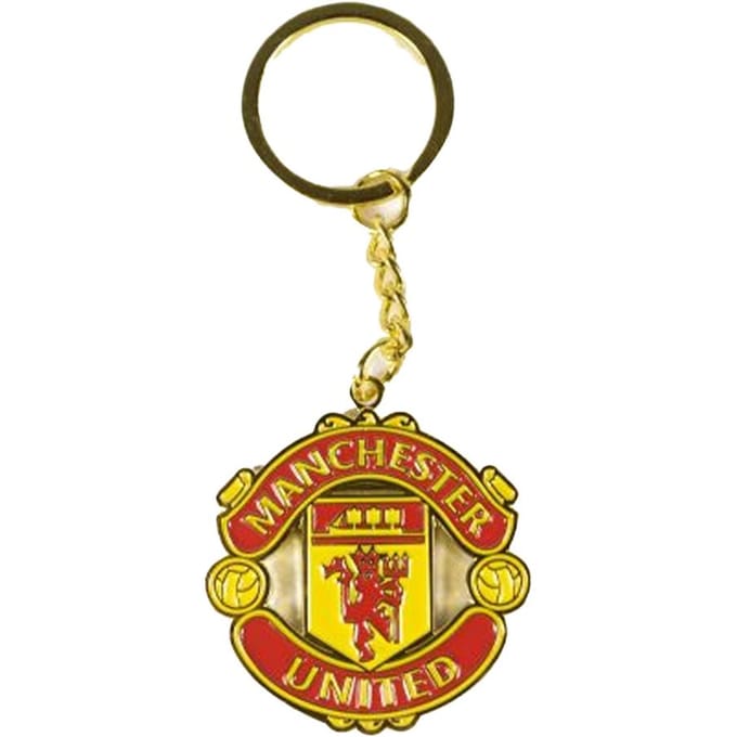 Manchester United FC Logo Sleutelhanger En Speld Set One Size brown