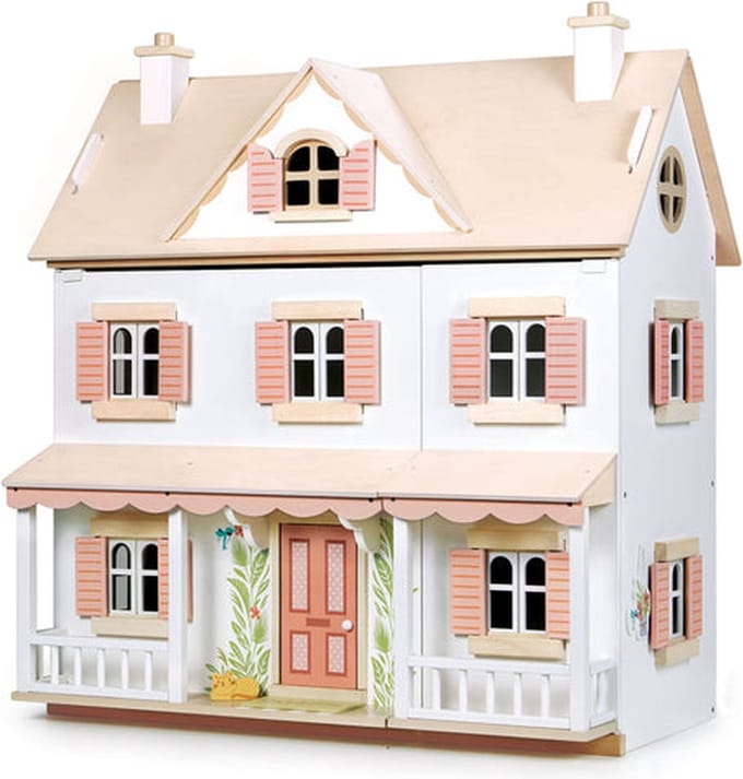 TENDER LEAF Poppenhuis - Huis Humming Bird - 68,7X43X74,5Cm - Hout - 3 Jaar
