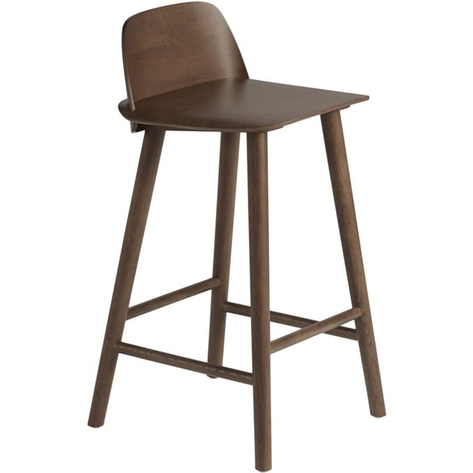 Muuto Nerd barkruk - donkerbruin - laag