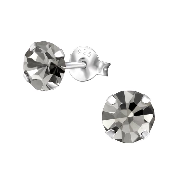 Montebello Oorbellen Edona Black - 925 Zilver - Ø6mm