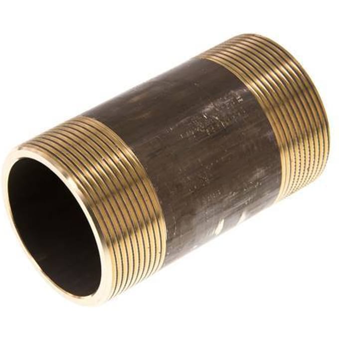 G 2'' Messing Dubbele Pijpnippel 16 Bar DIN 2982 - 100mm - FL2S-M-B-200G-100L