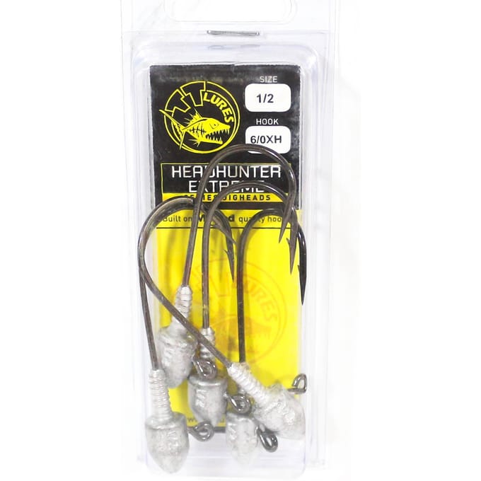 Tackle Tactics TT Head Hunter Extreme Jig Head 1/2 oz 6/0 XH 5/pack (1357) black