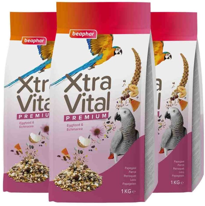 Beaphar XtraVital Papegaai - 3 x 1 kg - Voordeelverpakking