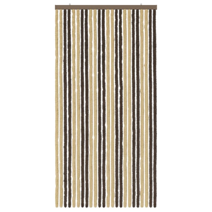 vidaXL - Insecten - Gordijn - Chenille - Donkerbruin - en - Beige - 100 - x - 200 - cm