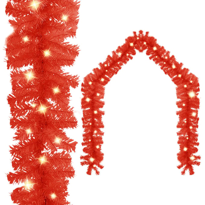vidaXL - Kerstslinger - met - LED-lampjes - 5 - m - rood
