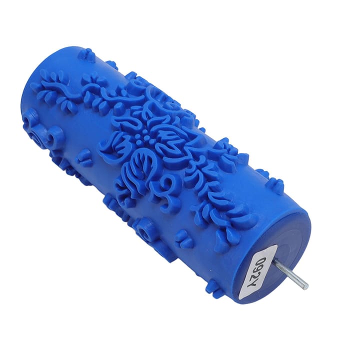 Decoratieve Textuurroller 15x6x6cm Wasbare Rubberen Patroon Verfroller voor Muren Meubels blue