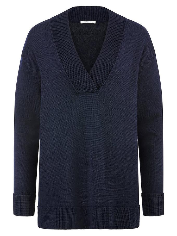 Trui V-hals Van Peter Hahn blauw